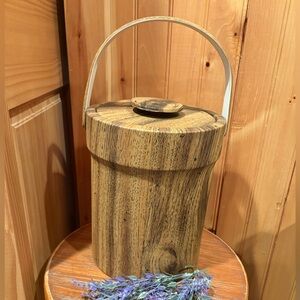 Mid-Century Modern faux wood grain ice bucket